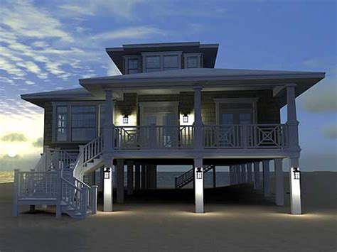 The beachcoastal house. . Beach house plans on pilings with elevator